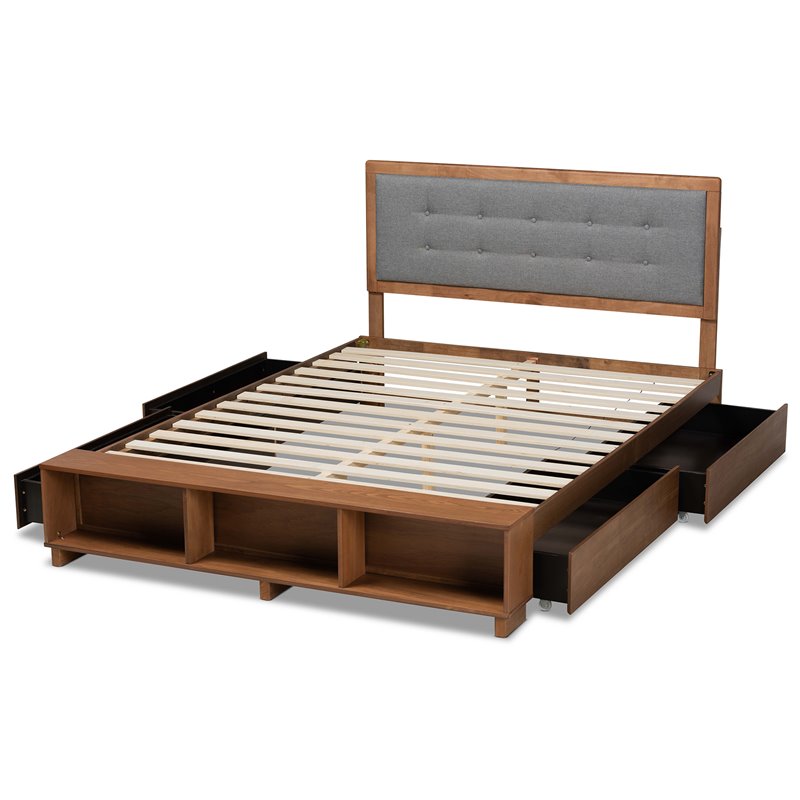 Bowery Hill Brown Finished Wood 4-Drawer Full Size Platform Storage Bed