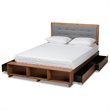 Bowery Hill Modern 4-Drawer Wood Queen Size Platform Storage Bed in Ash Walnut