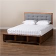 Bowery Hill Modern 4-Drawer Wood Queen Size Platform Storage Bed in Ash Walnut