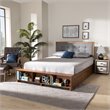 Bowery Hill Modern 4-Drawer Wood Queen Size Platform Storage Bed in Ash Walnut