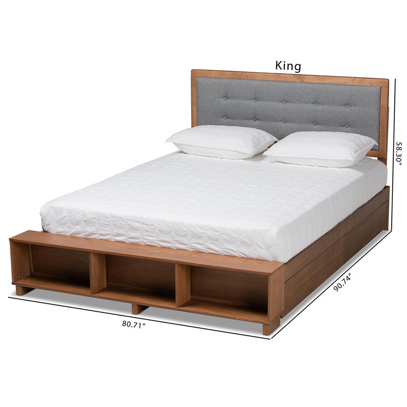Bowery Hill Brown Finished Wood 4-Drawer King Size Platform Storage Bed