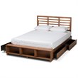 Bowery Hill Brown Finished Wood 4-Drawer Full Size Platform Storage Bed