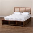 Bowery Hill Brown Finished Wood 4-Drawer Queen Size Platform Storage Bed