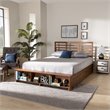 Bowery Hill Brown Finished Wood 4-Drawer Queen Size Platform Storage Bed