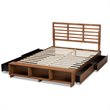 Bowery Hill Modern 4-Drawer Wood King Size Platform Storage Bed in Ash Walnut