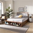 Bowery Hill Brown Finished Wood 4-Drawer Queen Size Platform Storage Bed