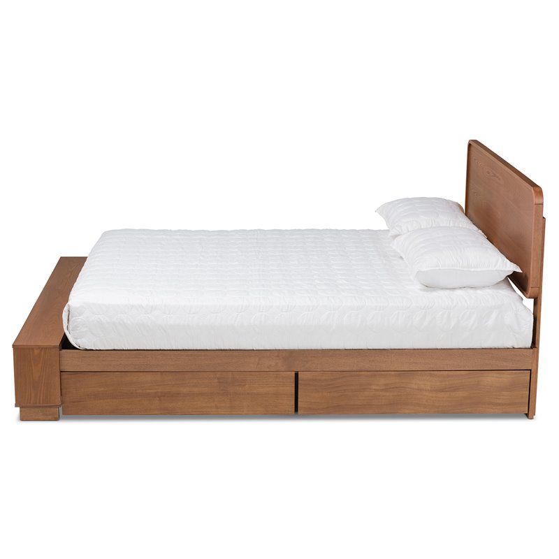 Bowery Hill Brown Finished Wood 4-Drawer Full Size Platform Storage Bed