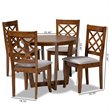 Bowery Hill Upholstered and Walnut Brown Finished Wood 5-Piece Dining Set