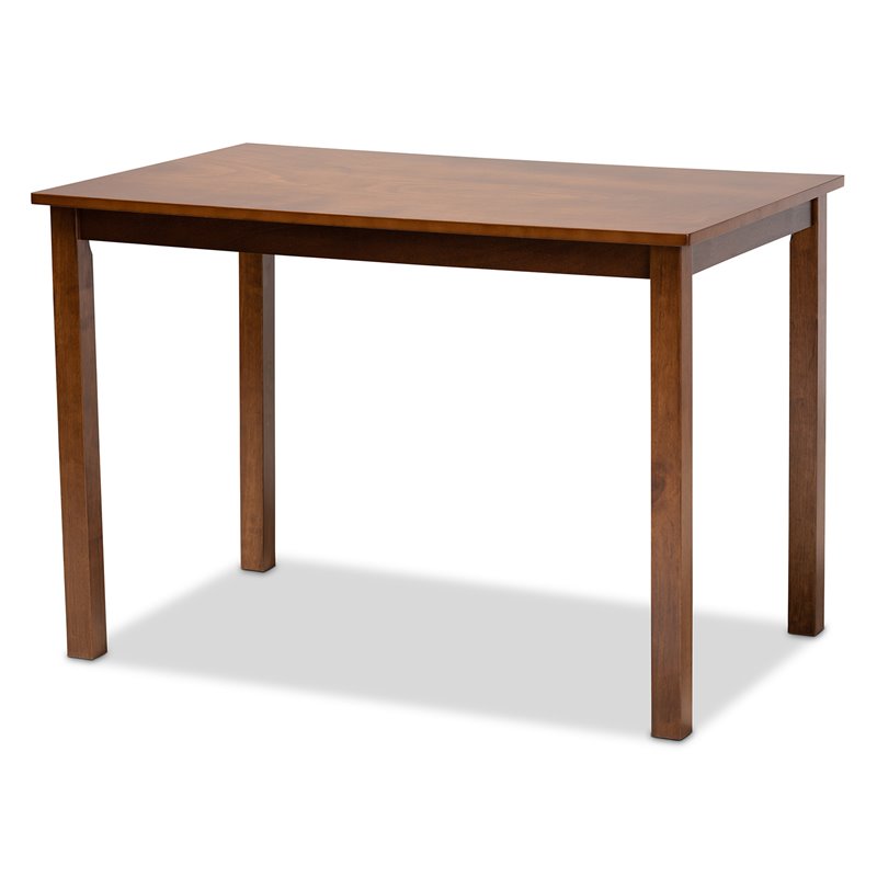Bowery Hill Upholstered and Walnut Brown Finished Wood 5-Piece Dining Set
