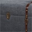 Bowery Hill Transitional Grey Fabric Upholstered Storage Trunk Ottoman