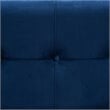 Bowery Hill Navy Blue Velvet Upholstered and Gold  Finished Storage Ottoman