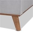 Bowery Hill Contemporary King Size Light Gray Velvet Wingback Platform Bed