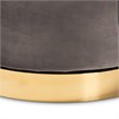 Bowery Hill Gray Velvet Upholstered Gold Finished Swivel Accent Chair