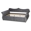 Bowery Hill Traditional Velvet Crystal Tufted Full Size Daybed in Gray