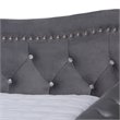 Bowery Hill Traditional Velvet Crystal Tufted Full Size Daybed in Gray