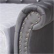 Bowery Hill Traditional Velvet Crystal Tufted Full Size Daybed in Gray