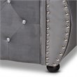 Bowery Hill Traditional Velvet Crystal Tufted Full Size Daybed in Gray