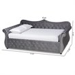 Bowery Hill Traditional Velvet Crystal Tufted Full Size Daybed in Gray
