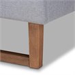Bowery Hill Full Size Light Gray Upholstered Walnut Wood Platform Bed