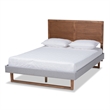 Bowery Hill Full Size Light Gray Upholstered Wood Platform Bed