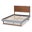 Bowery Hill Full Size Light Gray Upholstered Wood Platform Bed