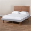 Bowery Hill Full Size Light Gray Upholstered Wood Platform Bed