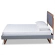 Bowery Hill Full Size Dark Gray Upholstered Wood Platform Bed