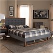 Bowery Hill Full Size Dark Gray Upholstered Wood Platform Bed