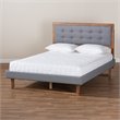 Bowery Hill Full Size Dark Gray Upholstered Wood Platform Bed