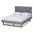 Bowery Hill Full Size Dark Gray Upholstered Wood Platform Bed