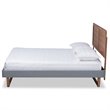 Bowery Hill Full Size Dark Gray Upholstered Wood Platform Bed