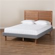 Bowery Hill Full Size Dark Gray Upholstered Wood Platform Bed