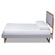 Bowery Hill Transitional Full Size Light Gray Upholstered Wood Platform Bed