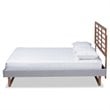 Bowery Hill Full Size Light Gray Upholstered Wood Platform Bed