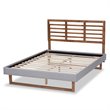 Bowery Hill Full Size Light Gray Upholstered Wood Platform Bed