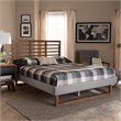 Bowery Hill Full Size Light Gray Upholstered Wood Platform Bed