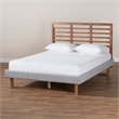 Bowery Hill Full Size Light Gray Upholstered Wood Platform Bed