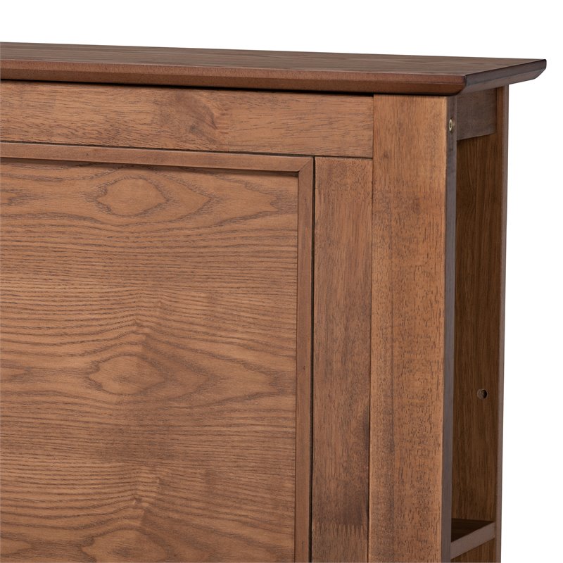 Bowery Hill Ash Walnut Finished Wood King Size Platform Storage Bed