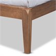 Bowery Hill Full Size Gray Upholstered Ash Walnut Finished Platform Bed