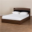 Bowery Hill Modern Wood Queen Size Platform Bed in Dark Brown