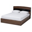 Bowery Hill Modern Wood Queen Size Platform Bed in Dark Brown