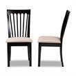 Bowery Hill Sand Fabric 2-Piece Wood Dining Chair Set