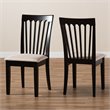 Bowery Hill Sand Fabric 2-Piece Wood Dining Chair Set