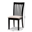 Bowery Hill Sand Fabric 2-Piece Wood Dining Chair Set