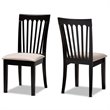 Bowery Hill Sand Fabric 2-Piece Wood Dining Chair Set