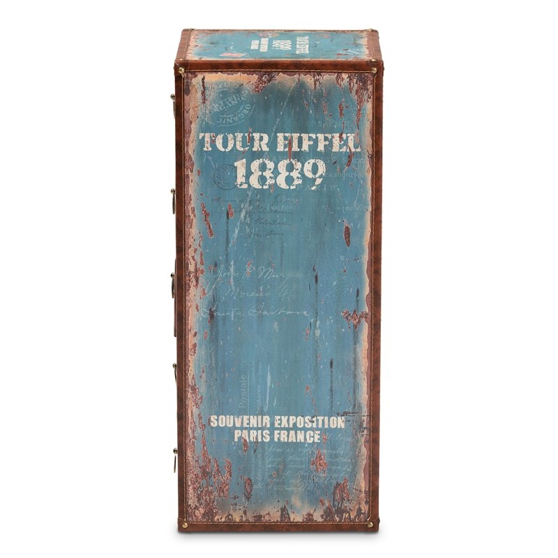 Bowery Hill Traditional 5-Drawer MDF Wood Accent Storage Chest in Blue