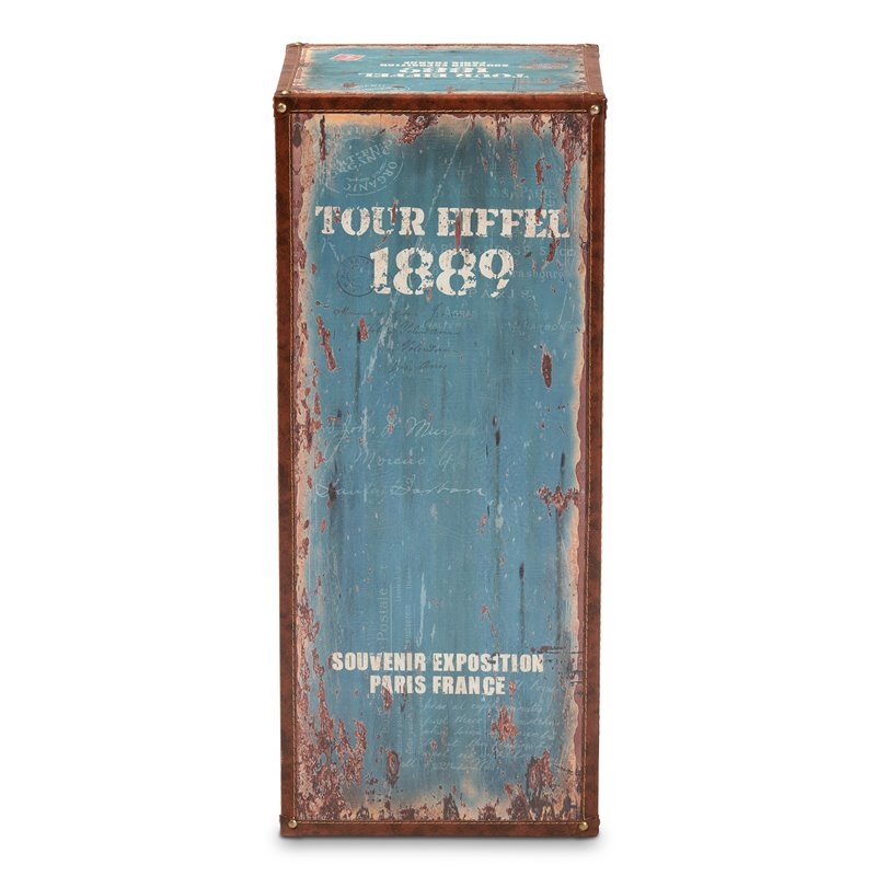 Bowery Hill Traditional 5-Drawer MDF Wood Accent Storage Chest in Blue