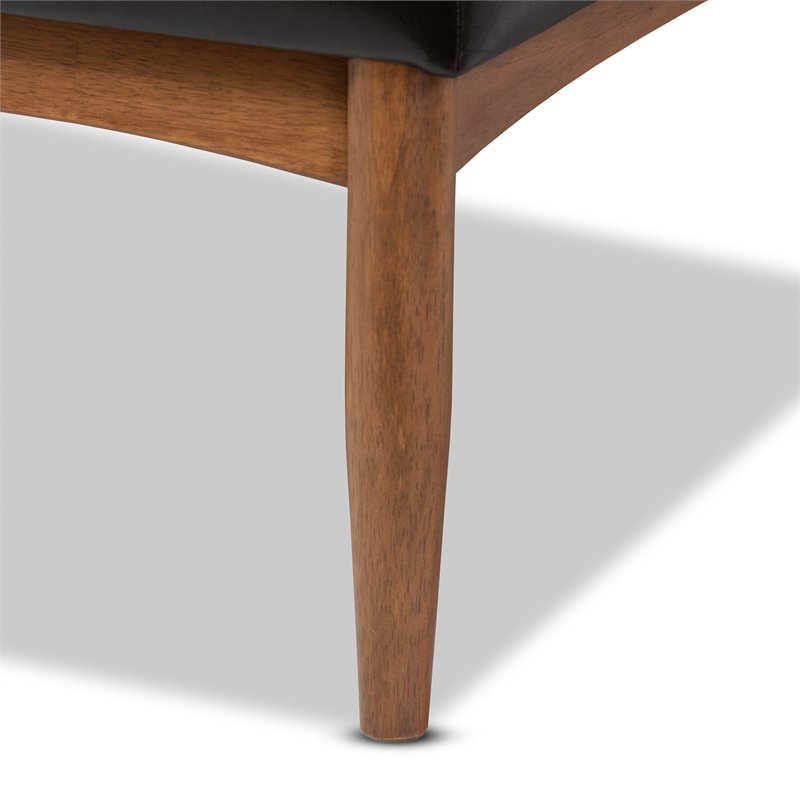 Bowery Hill Dark Brown Faux Leather 5-Piece Wood Dining Nook Set