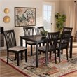 Bowery Hill Sand Fabric Espresso Finished Wood 7-Piece Dining Set