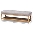 Bowery Hill Gray Linen Upholstered and Graywashed Wood Storage Bench